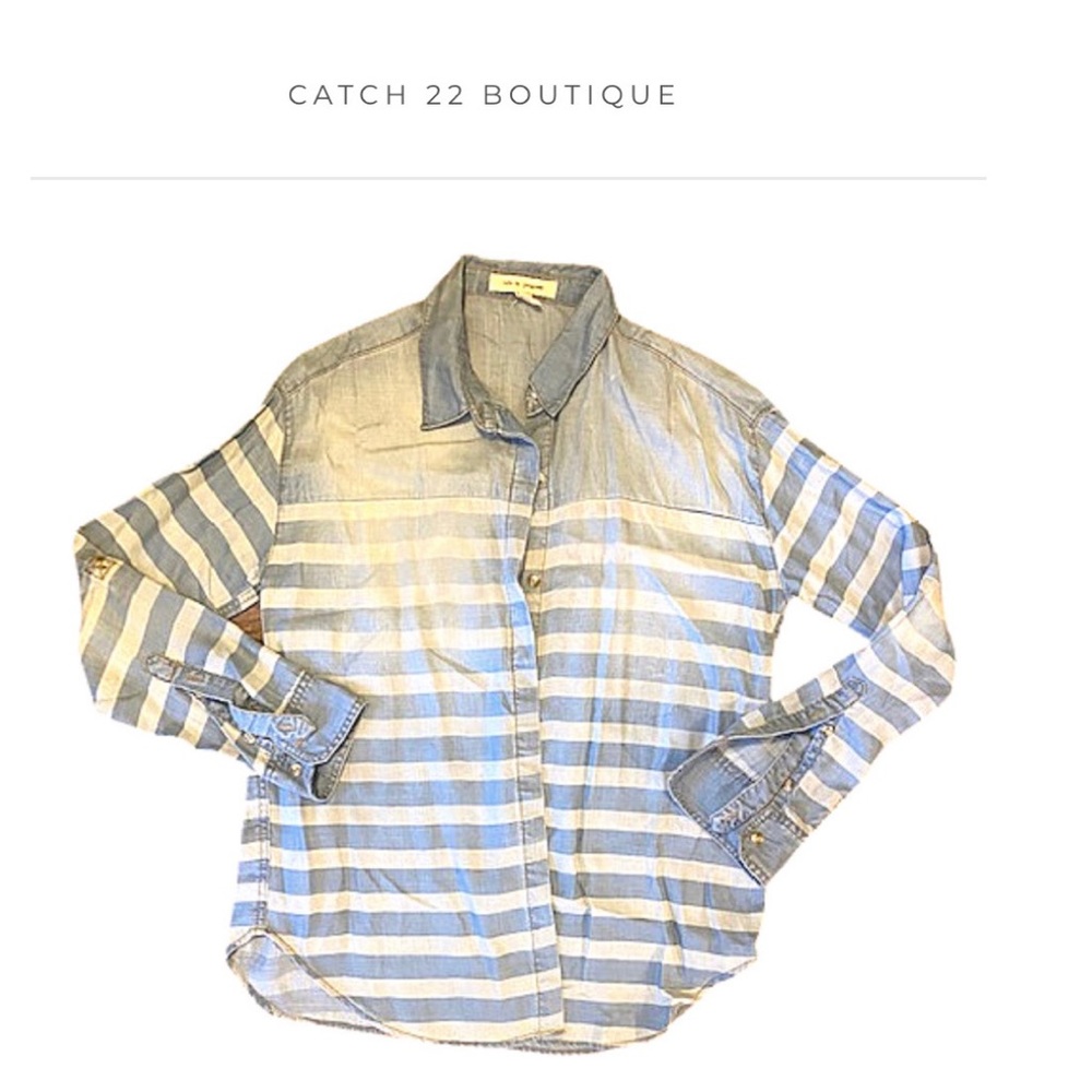 Life In Progress Blue Jean Button UP Shirt sz S